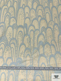 Graphic Orbits Printed Silk and Cotton Voile - Sky Blue / Cream