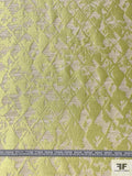 Abstract Argyle Brocade with Lurex Fibers - Antique Lime / Light Ivory / Gold