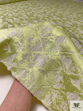 Abstract Argyle Brocade with Lurex Fibers - Antique Lime / Light Ivory / Gold