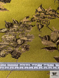 Floral Textured Metallic  Brocade - Olive / Bronze / Gold