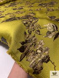 Floral Textured Metallic  Brocade - Olive / Bronze / Gold