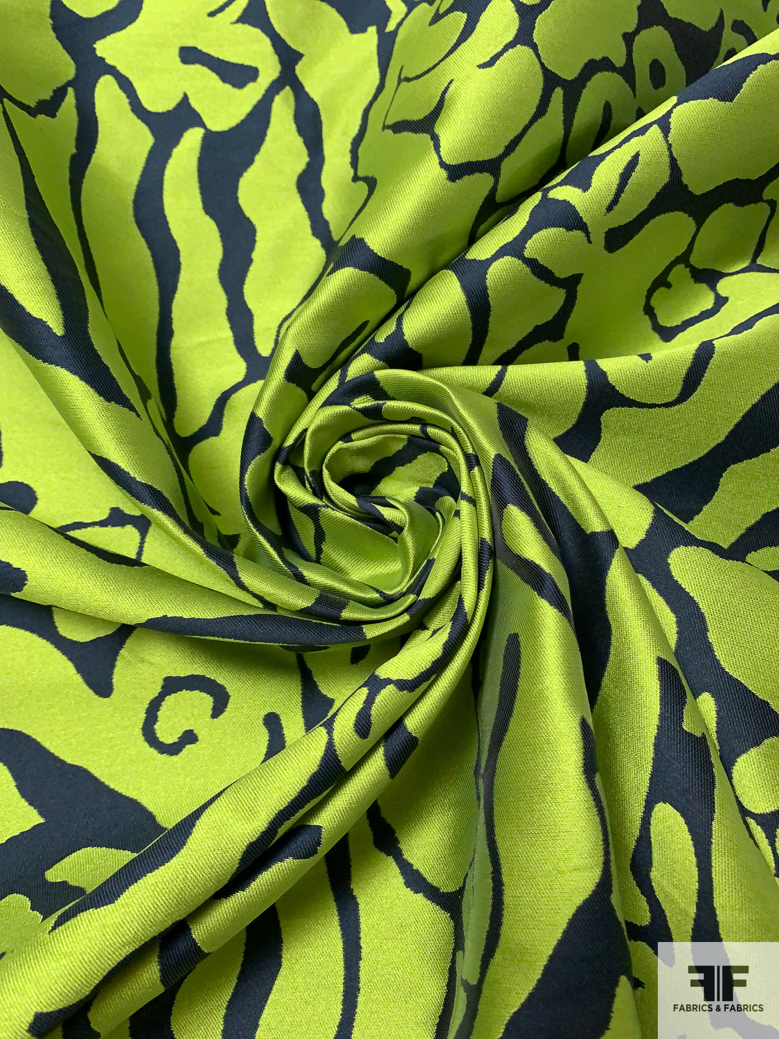 Animal Pattern Reverseble Animal Pattern Inspired Reversible Zibeline Mikado - Lime Green/Navy ...