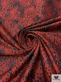 Vintage Jason Wu Pixel-Look Textured Metallic Brocade - Red / Black
