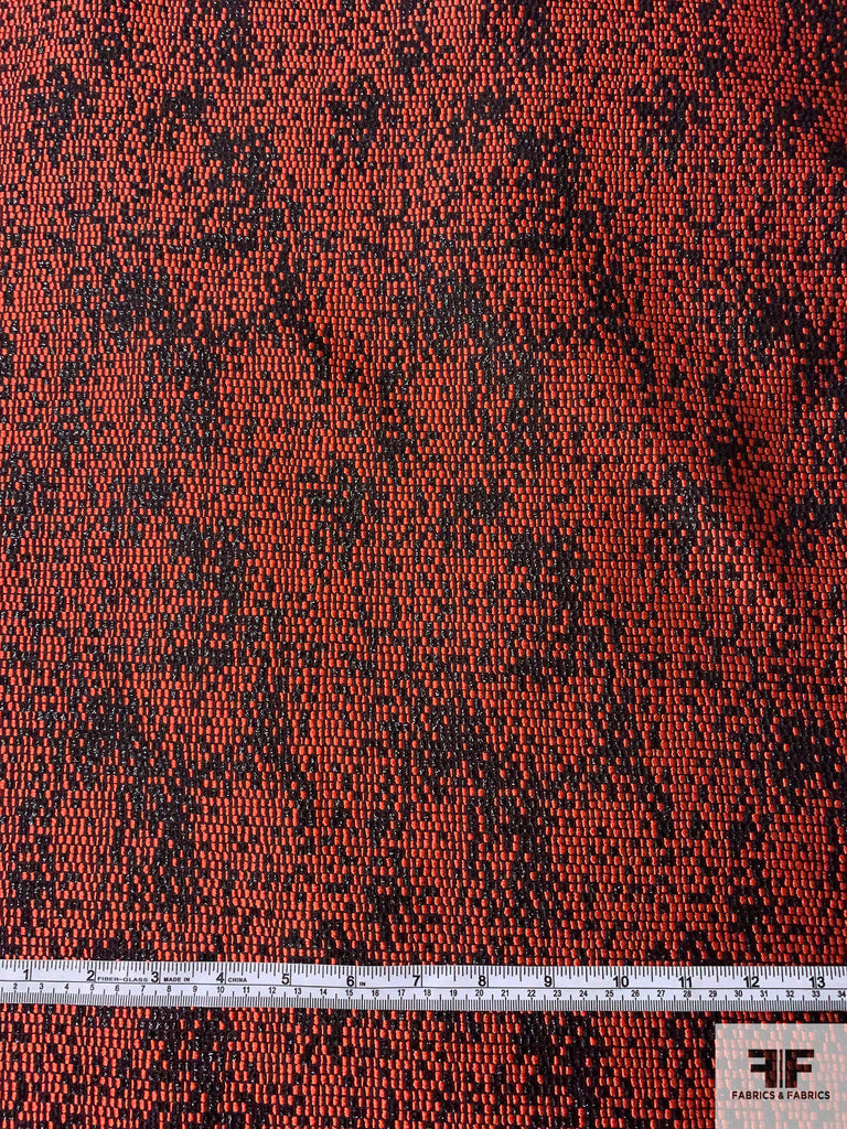 Vintage Jason Wu Pixel-Look Textured Metallic Brocade - Red/Black ...