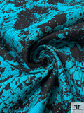 Splatter Pattern Brocade - Turquoise / Black