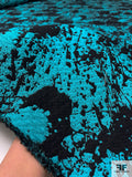 Splatter Pattern Brocade - Turquoise / Black