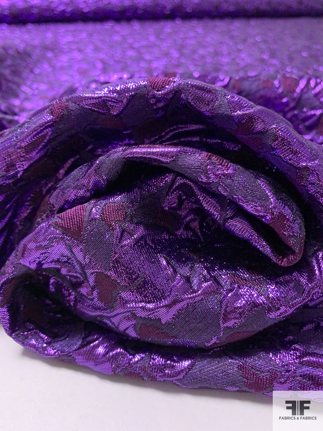 Textured Metallic Brocade - Electric Purple