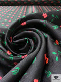 Yarn-Dyed Floral Zibeline Mikado Brocade - Salmon Pink / Green / Black