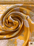 Floral Metallic Brocade - Golden Yellow / Champagne / Gold