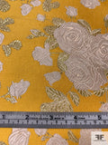 Floral Metallic Brocade - Golden Yellow / Champagne / Gold