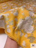 Floral Metallic Brocade - Golden Yellow / Champagne / Gold