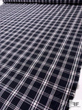 Italian Plaid Yarn-Dyed Stretch Suiting - Black / Baby Pink / Off-White