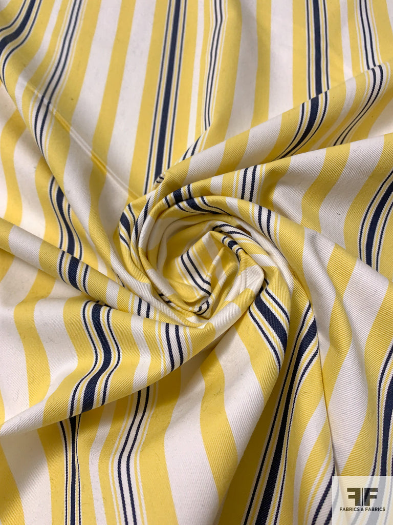 SILVIO Yellow and Navy Stripe, Italian Cotton