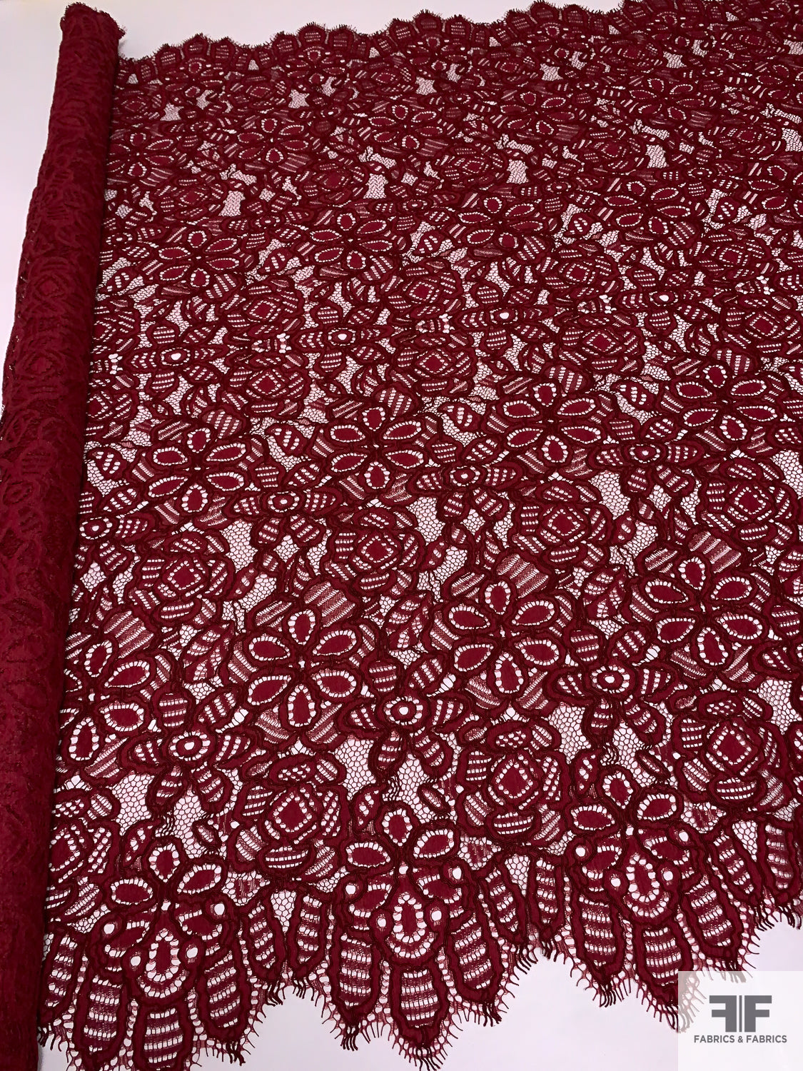 Burgundy Lace Fabric