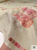 Feminine Floral Printed Cotton Voile - Coral / Pink / Yellow / Sugar Cookie