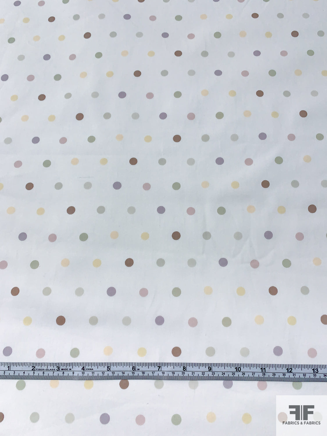 Polka Dot Printed Stretch Cotton Sateen - White / Pastels