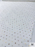 Polka Dot Printed Stretch Cotton Sateen - White / Pastels
