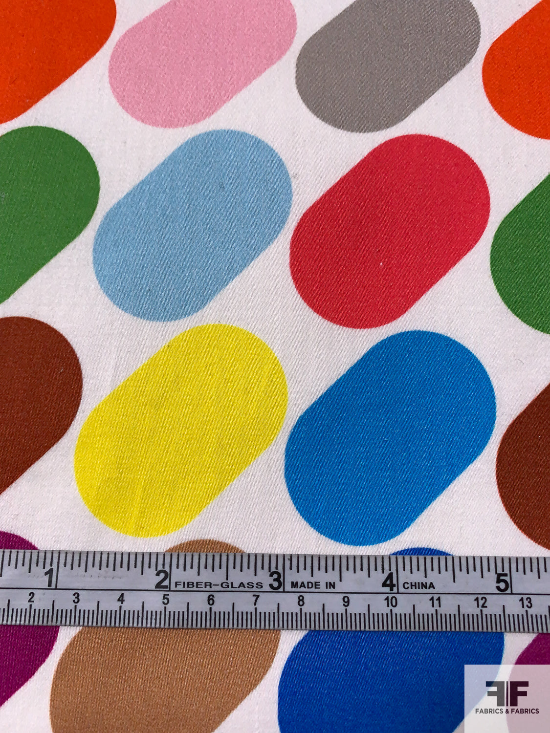 Geometric Printed Stretch Fine Cotton Twill - Multicolor