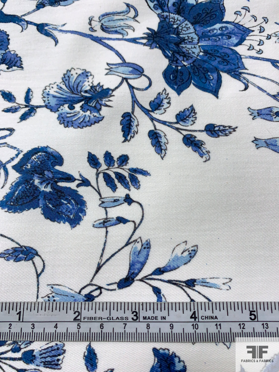Floral Field Printed Stretch Cotton Twill Panel - Navy/Blue/White | FABRICS & FABRICS Fabrics & Fabrics Floral Field Printed Stretch Cotton Twill Panel - Navy/Blue/White | FABRICS & FABRICS Fabrics & Fabrics