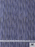 Ditsy Dots Printed and Shadow Striped Cotton-Silk Voile - Purple / Black / White
