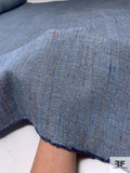 Italian Lightweight Cotton-Linen Tweed Suiting - Blue / Multicolor