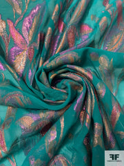 画材 Green gold chiffon 画材 Green gold chiffon Emerald Green With Gold Metallic