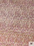 J Mendel Italian Spotted Panné Cut Velvet - Lilac / Eggnog / Brick Red