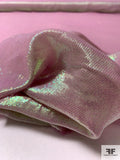 J Mendel Italian Lurex Pinstriped Silk Chiffon - Aurora Borealis Lilac