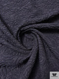 Textured Stretch Brocade - Navy Plum