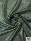 J Mendel Italian Solid Lamé Silk Chiffon - Green / Gold / Navy