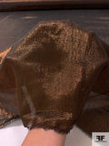 J Mendel Italian Solid Lamé Silk Chiffon - Brown / Copper