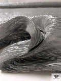 J Mendel French Lurex Pinstriped Silk Chiffon - Silver / Black / Grey