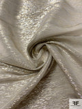 J Mendel Italian Lurex Pinstriped Silk Chiffon - Gold / Silver / Grey