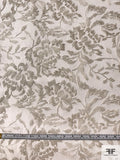 J Mendel Metallic Floral Embroidered Silk Organza - Off-White / Silver