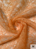 J Mendel Double-Scalloped Novelty Stiff Lace - Soft Orange