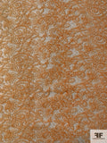 J Mendel Double-Scalloped Novelty Stiff Lace - Soft Orange