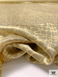 Reptile Printed Silk Charmeuse - Light Olive / Butter Yellow