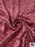 Reptile Printed Silk Charmeuse - Brandy / Pink