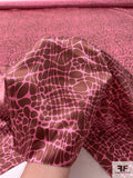 Reptile Printed Silk Charmeuse - Brandy / Pink