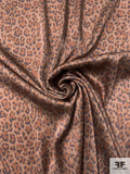 Leopard Printed Stretch Silk Charmeuse - Shades of Brown