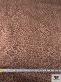 Leopard Printed Stretch Silk Charmeuse - Shades of Brown