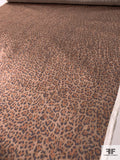 Leopard Printed Stretch Silk Charmeuse - Shades of Brown