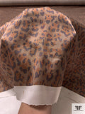 Leopard Printed Stretch Silk Charmeuse - Shades of Brown