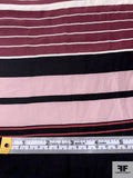 Multisize Striped Matte-Side Printed Silk Charmeuse - Dusty Rose / Black / Turmerica / Perwinkle