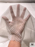 Small Polka Dot Gradient Silk Chiffon - Black / Off-White