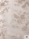 Romantic Floral Printed Silk Chiffon - Beige / Ivory