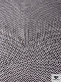 Dotted Basketweave Chevron Printed Silk Chiffon - Black / White