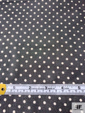 Small Polka Dot Printed Silk Chiffon - Black / White