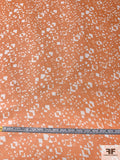 Geometric Printed Crinkled Silk Chiffon - Orange / White