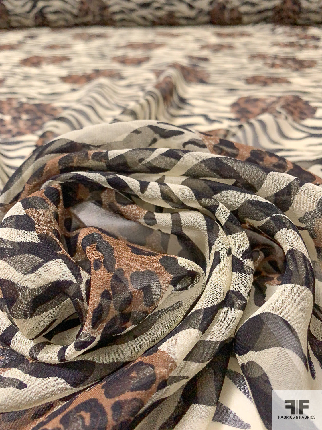 Cream Leopard Print Fabric